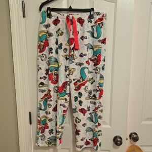 Disney Little Mermaid Pajama Pants - Red, Blue, White